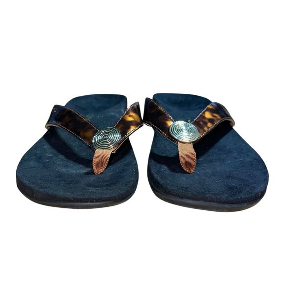 Vionic Thong Sandals Tortoise Shell Hilda Comfort - Picture 3 of 8